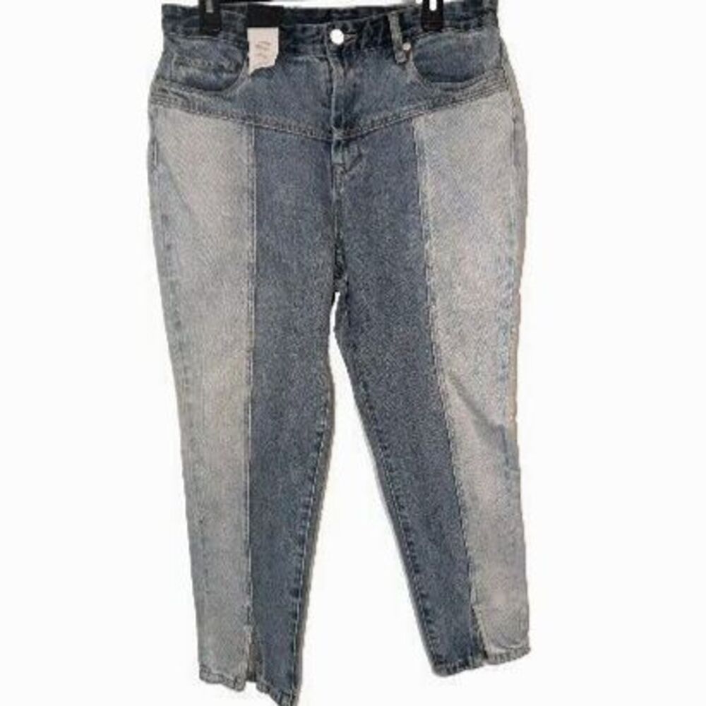 BLANKNYC Women's Size 30 Madison Crop Jeans High Rise 2- Tone Ankle Hem Slit NWT